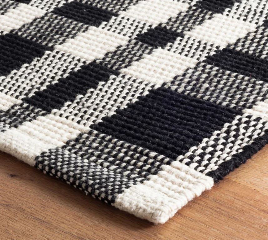 Black & White Plaid Doormat