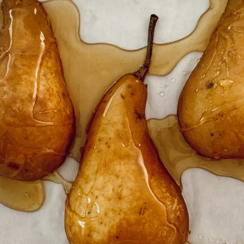 Honey roasted pears.