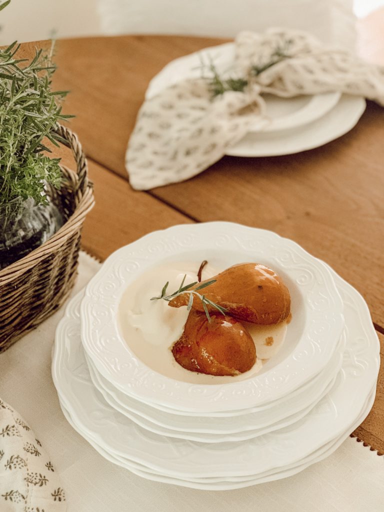 Summer dessert recipe with fruit and ice cream.