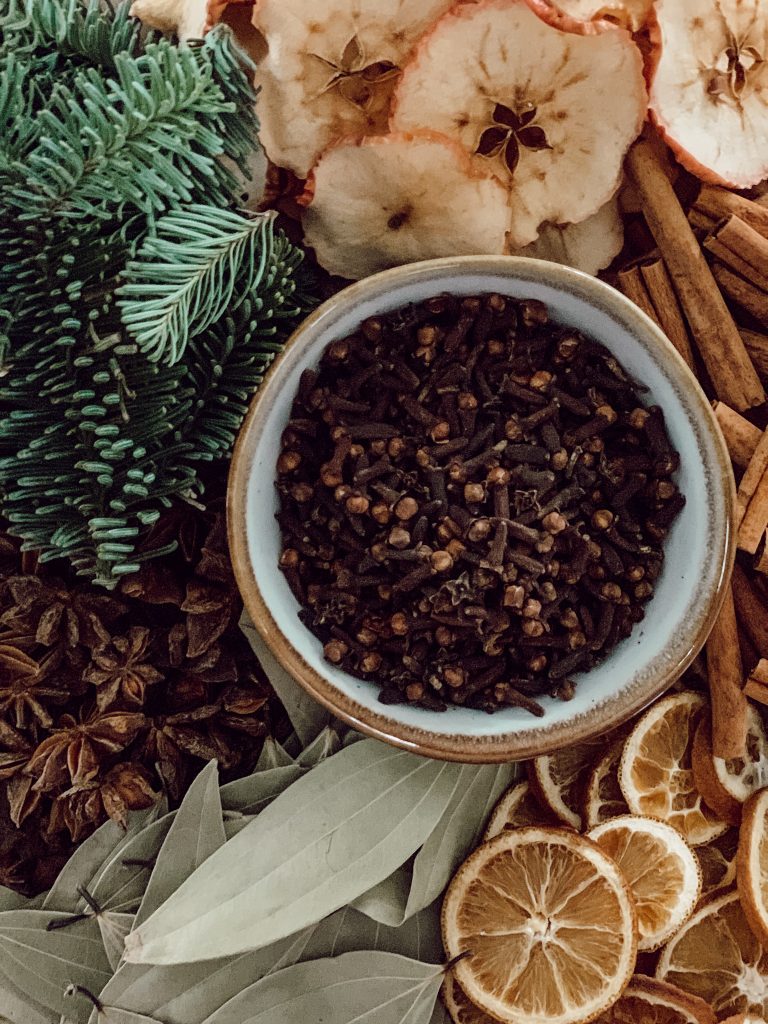 Holiday simmer pot gift ingredients to add coziness to your kitchen for the Christmas season.