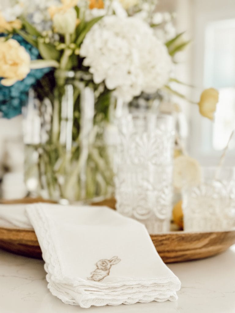 These charming DIY easter napkins are a great way to add a little personalization to your holiday table.