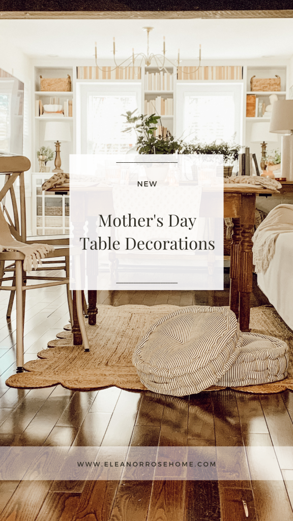Mother's Day table decorations with potted herbs & aged terracotta pots.