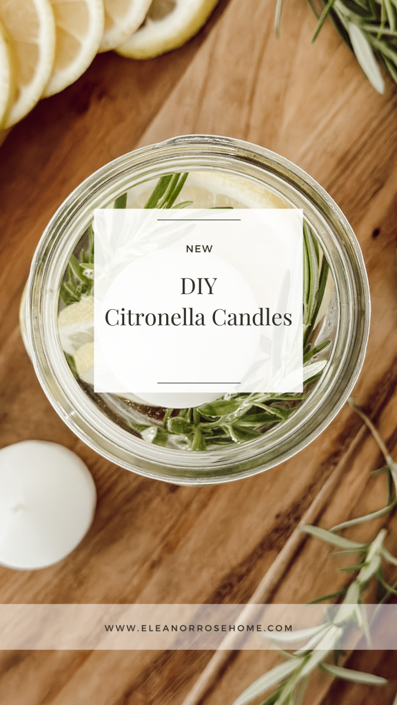 A natural mosquito repellent made with lemons, essential oil, and rosemary.