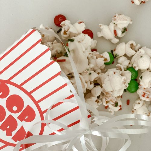 Christmas in July snack for family movie night.