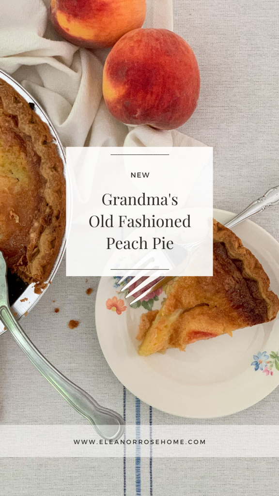 Grandma's old fashioned fresh peach pie dessert recipe.