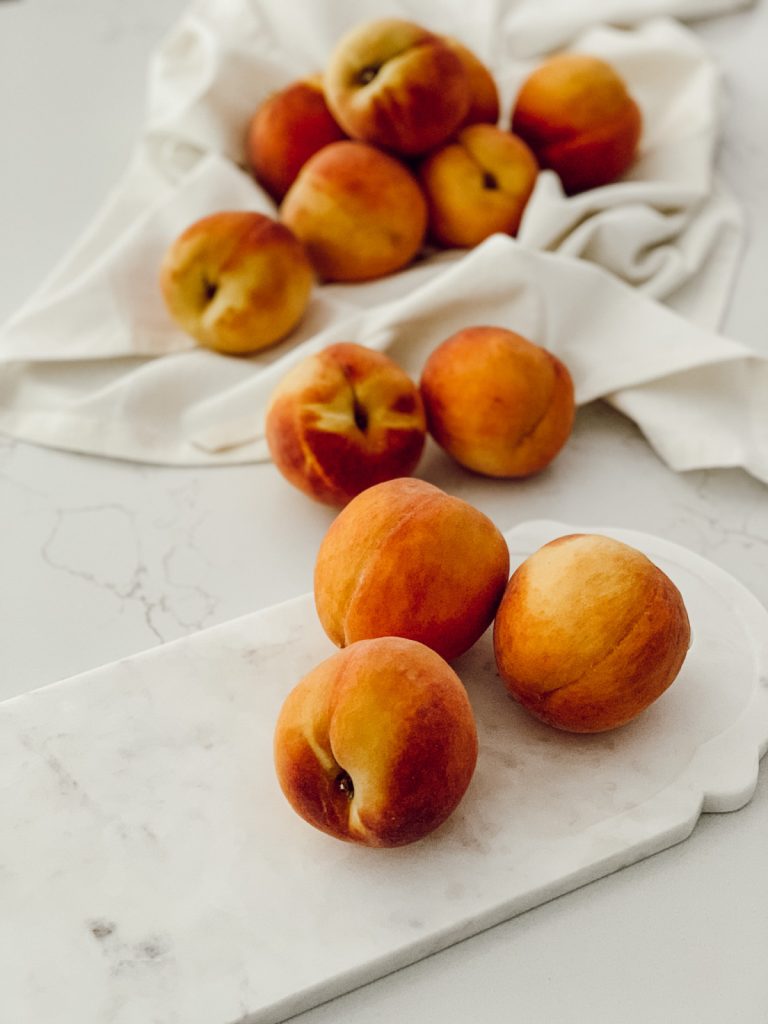 Fresh ripe southern peaches are the best for homemade peach pie.