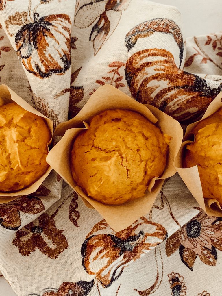 Cake mix pumpkin muffins are an easy recipe for breakfast or school lunches.