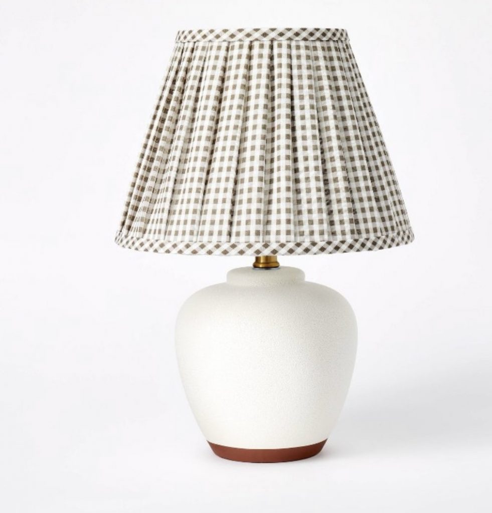 Gingham Pleated Lamp Shade