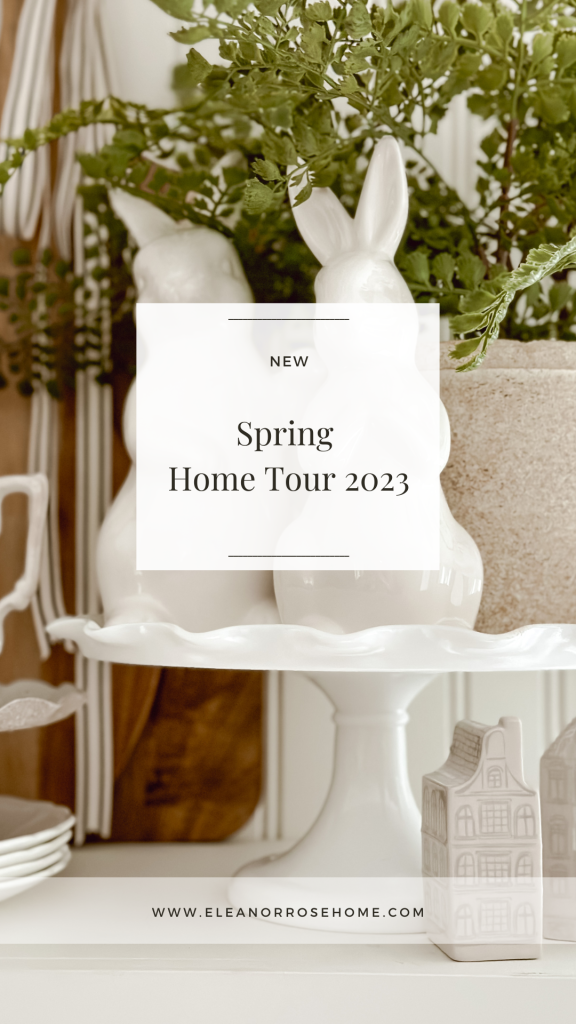A spring house tour starting in the kitchen with neutral spring decor.