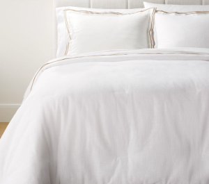 Basic neutral bedding that will coordinate with any style bedroom.