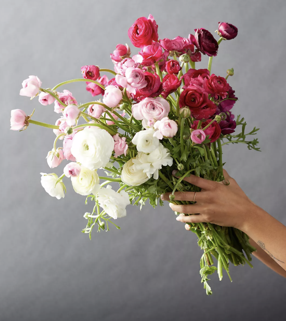 Give mom a bouquet of fresh ranunculus this Mother's Day from Anthropologie.