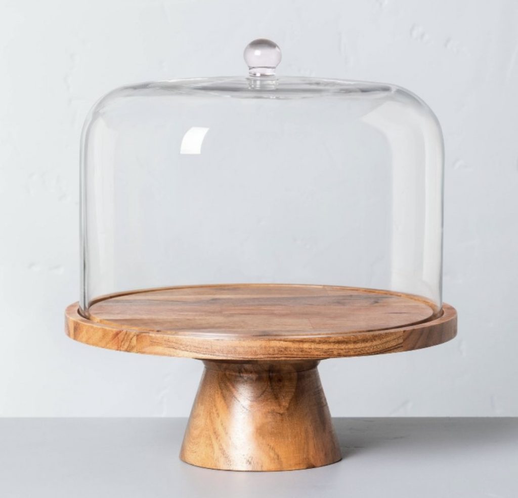 Glass & wood cake stand for mom for Mother's Day.