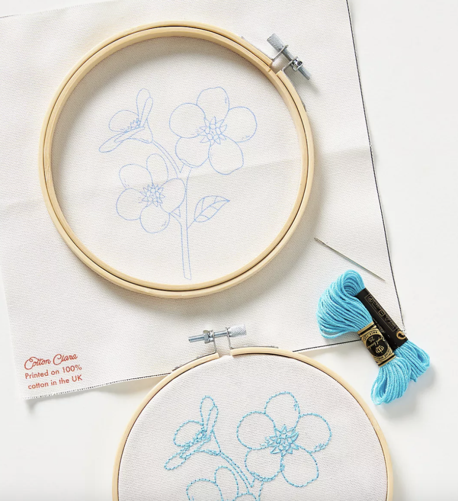 An embroidery kit for mom from Anthropologie.