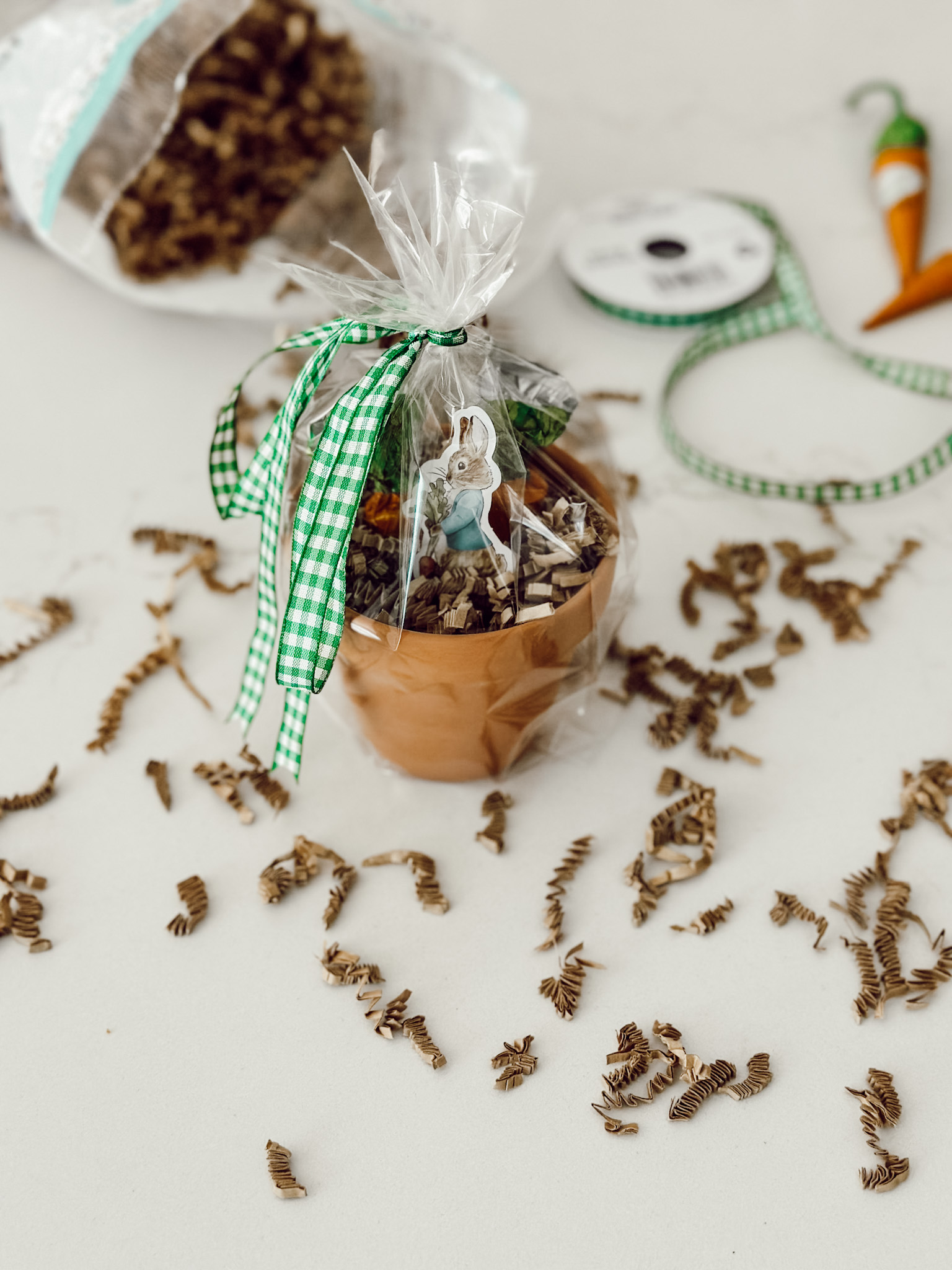 The finished spring gift idea ready for giving to friends and family for Easter.