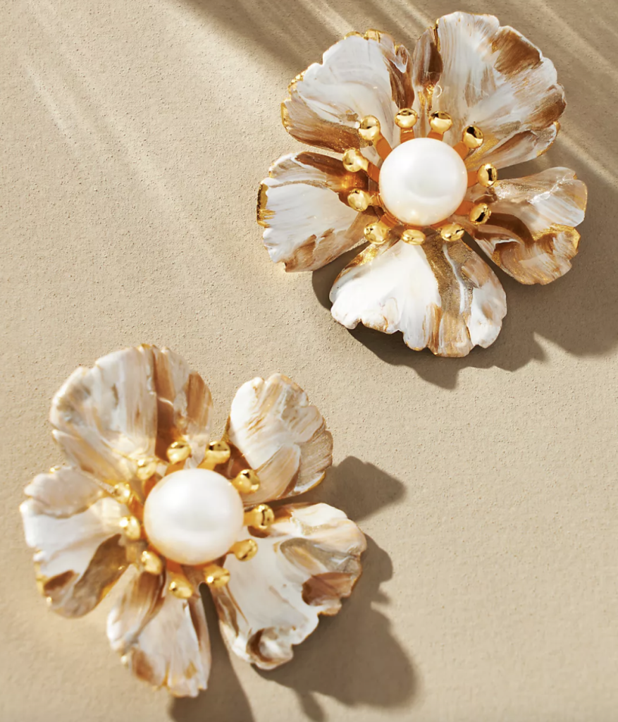 Gorgeous hand painted floral earrings for mom.