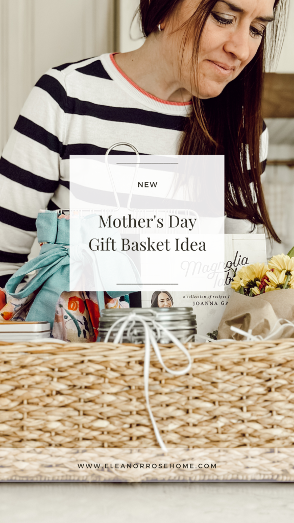 Gift basket idea for mom this Mother's Day with tea & cookies.