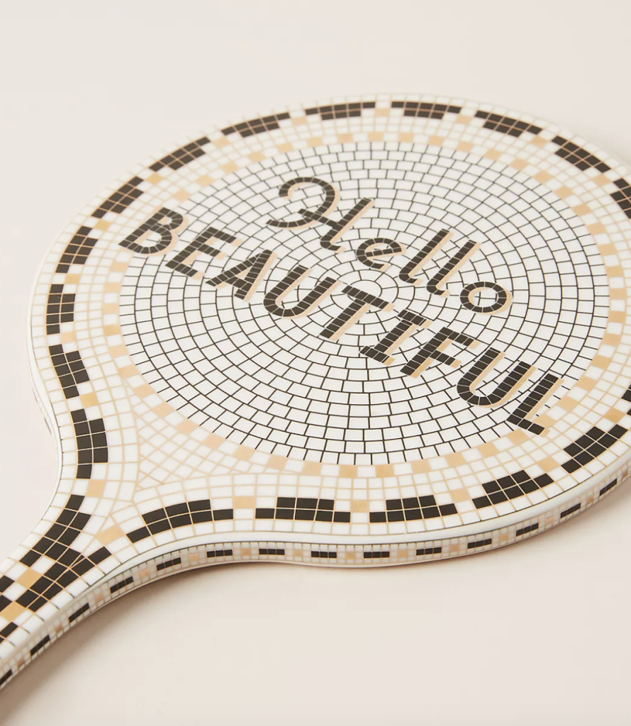 Hello beautiful hand held mirror for Mother's Day.