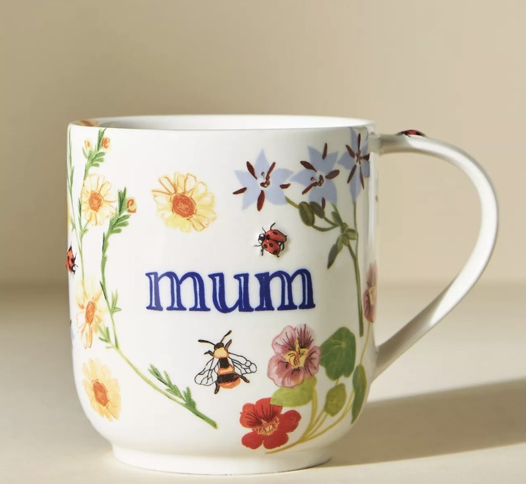 A mum mug is the perfect Mother's Day gift at Anthropologie.