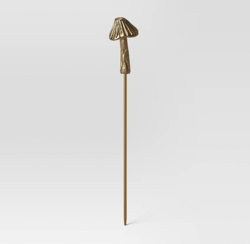 Bronze mushroom stake for the mom's vegetable garden.