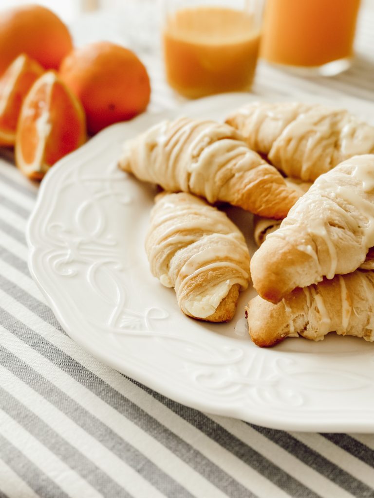 Breakfast crescents filled with and orange & cream cheese filling.