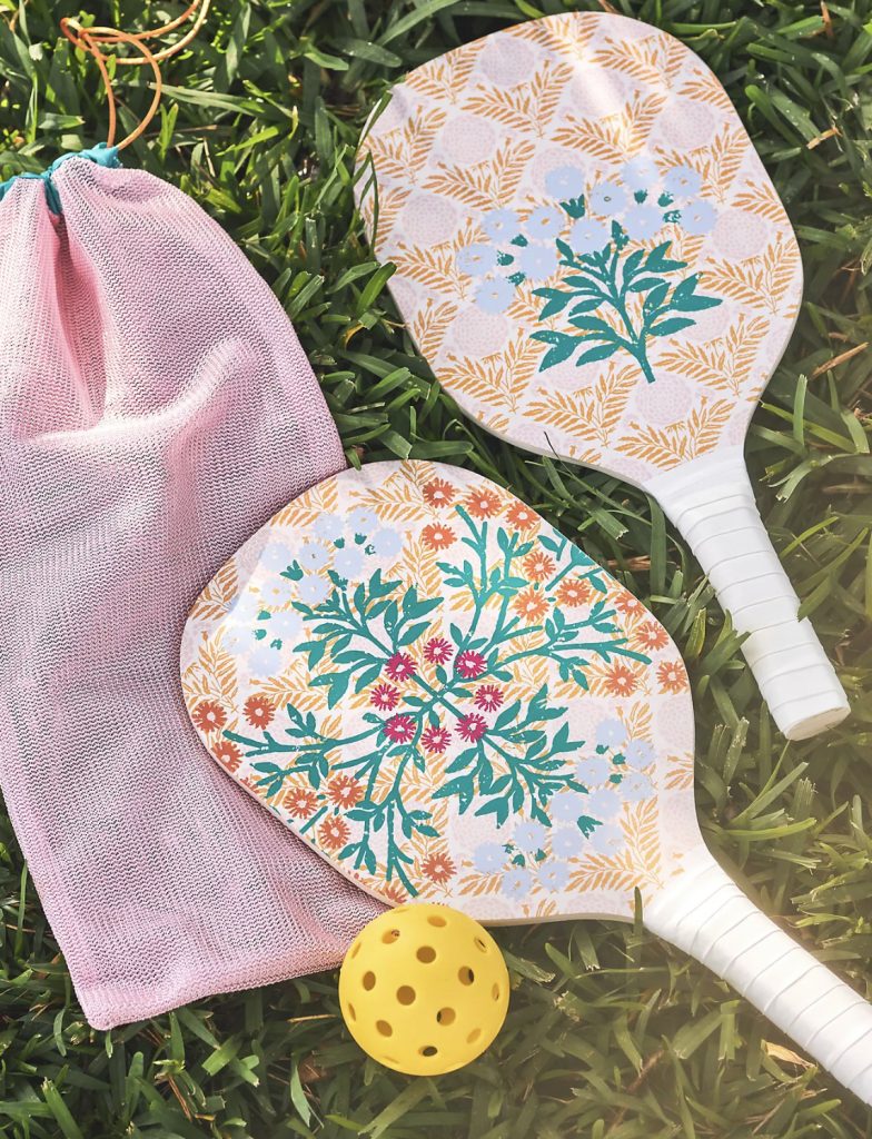 Pickle ball set is a fun lawn game in the summer.