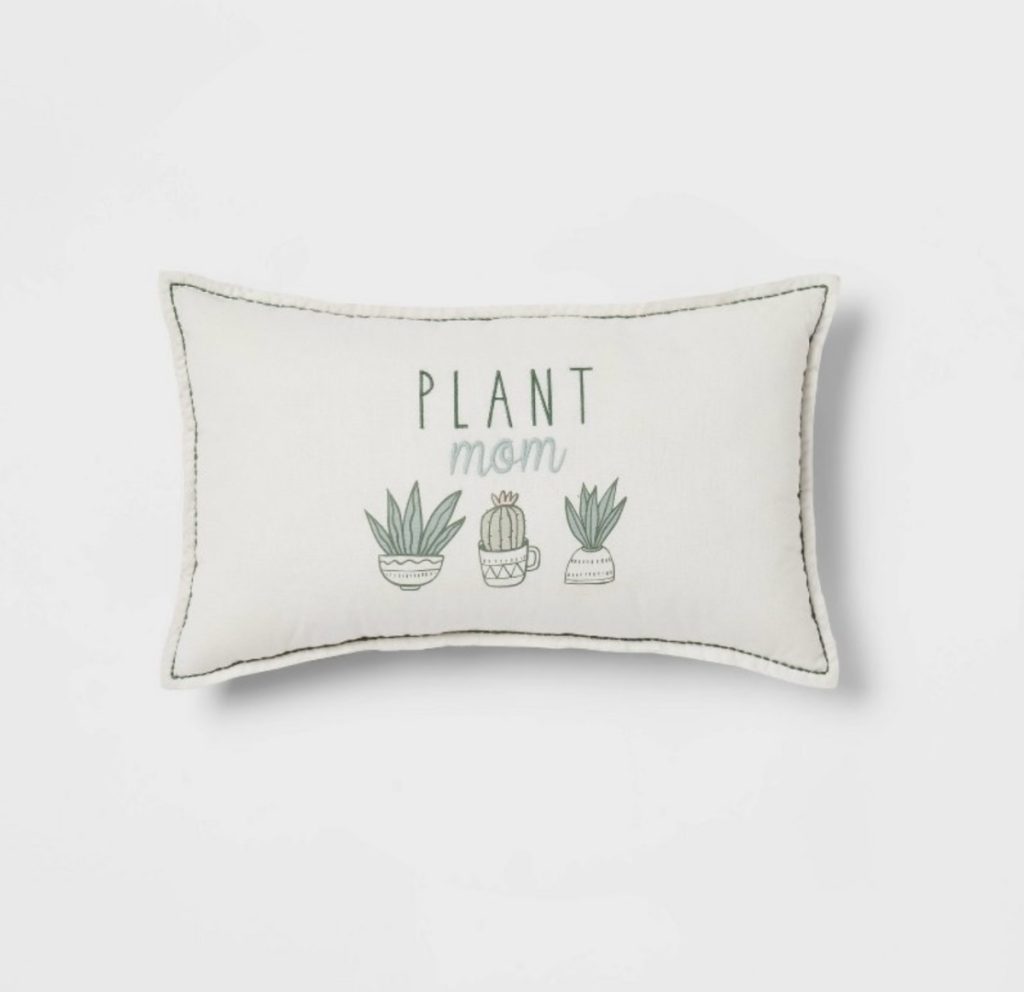 Plant mom pillow for Mother's Day at Target.