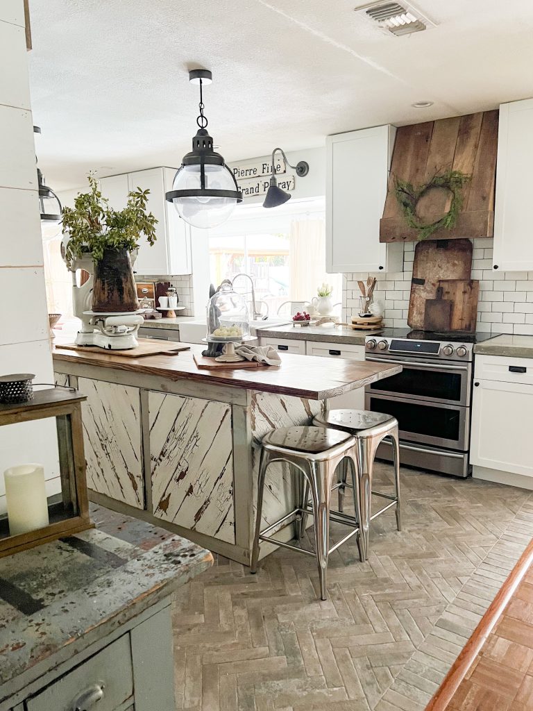 DIY Kitchen decor on kitchen countertops & islands.