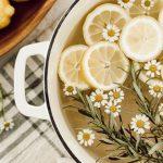 Spring simmer pot recipe with lemon, rosemary, and chamomile.