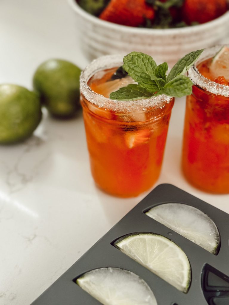 Strawberry mojito mocktail combines the refreshing flavors of strawberries & lime.