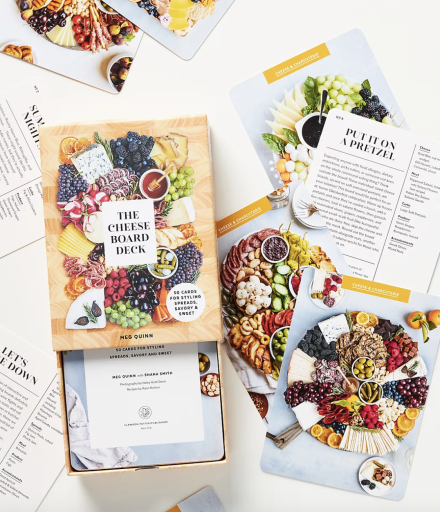 Deck of cards to help style cheese boards with ease.