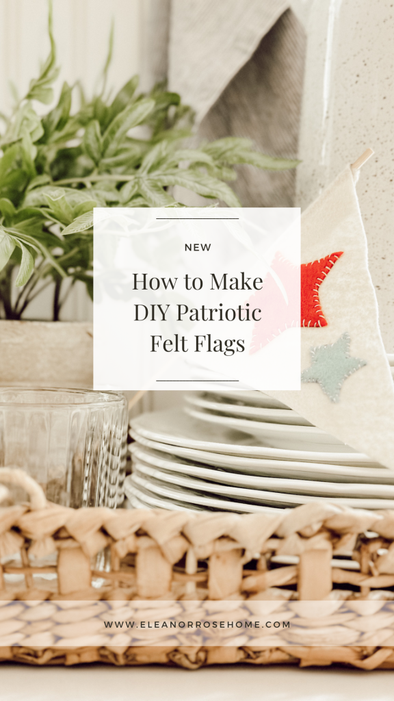 DIY flags for 4th of July made with felt in patriotic colors.