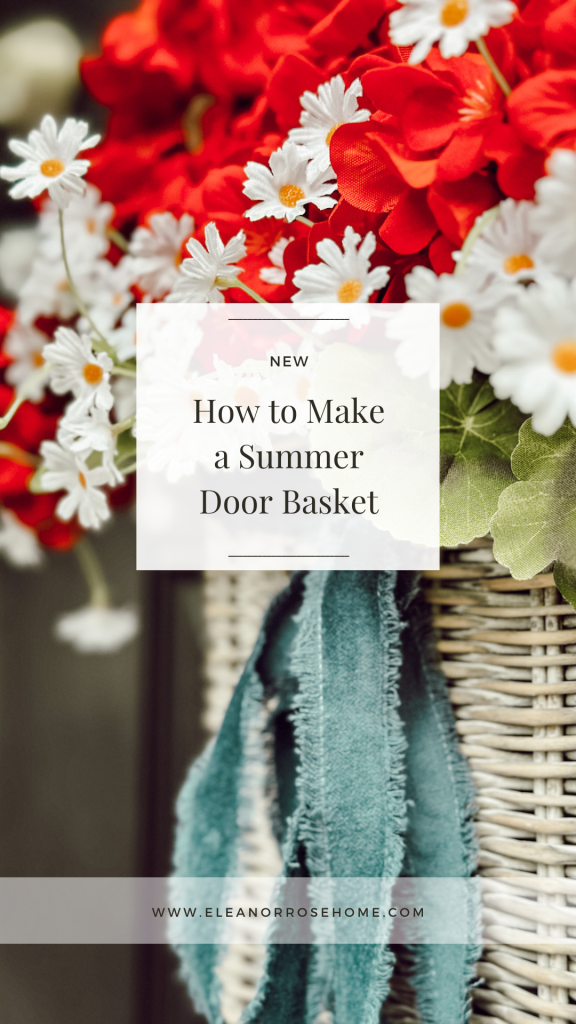 5 easy steps to create a summer hanging door wreath for your entryway.