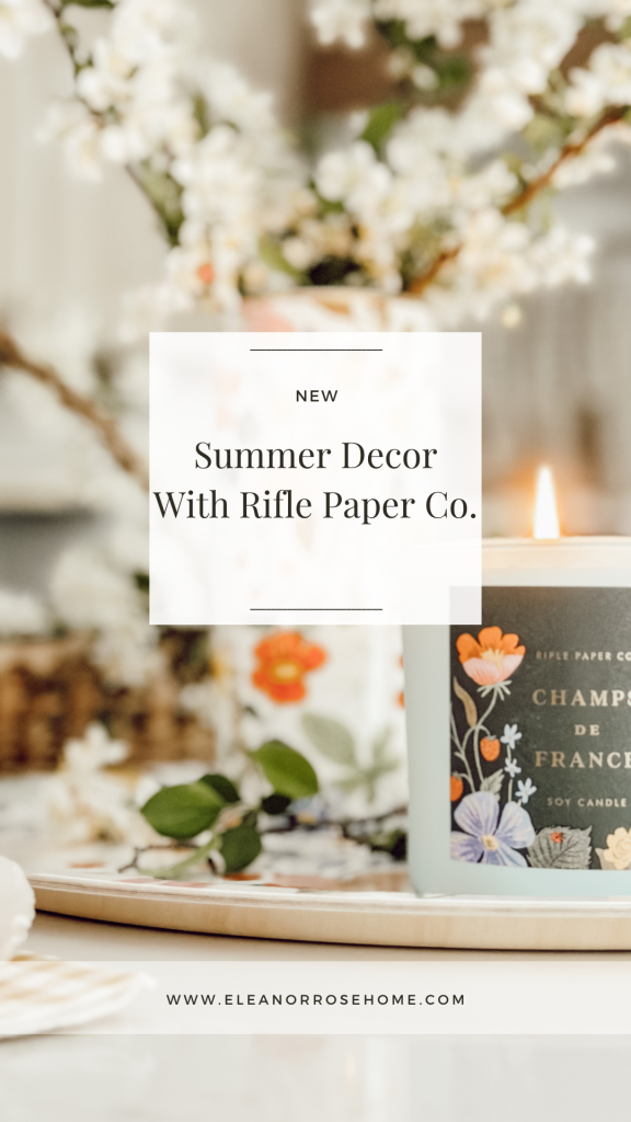 Simple vignette in the kitchen with pieces from Rifle Paper Co.