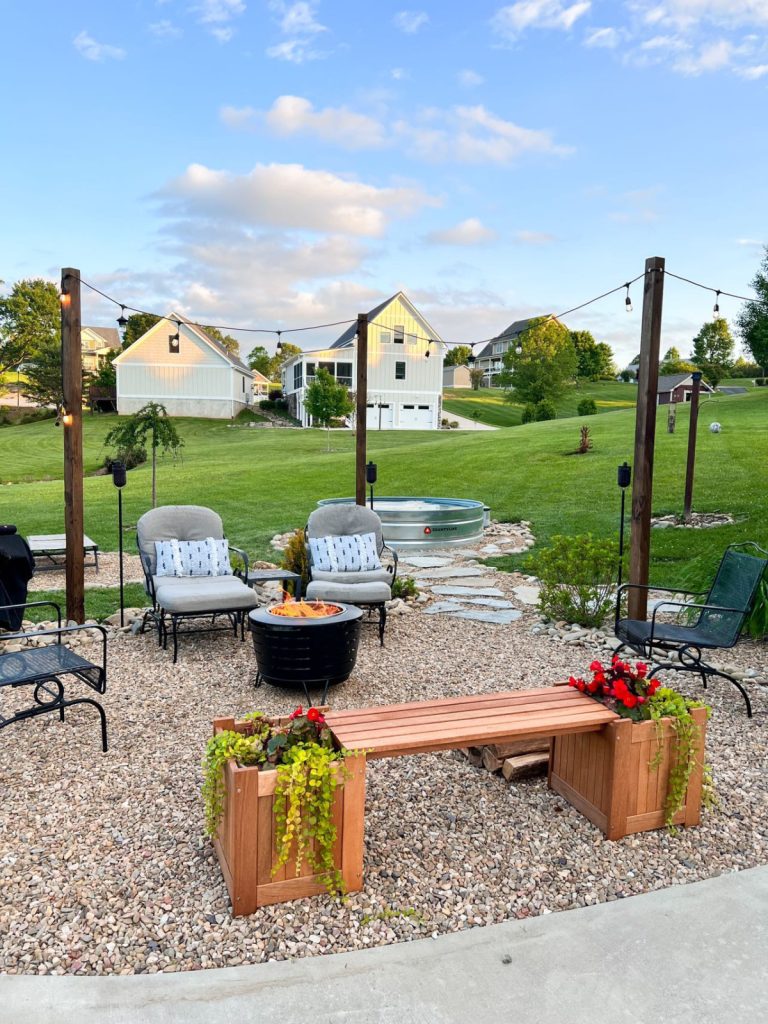 How to hang string lights without trees in your backyard.