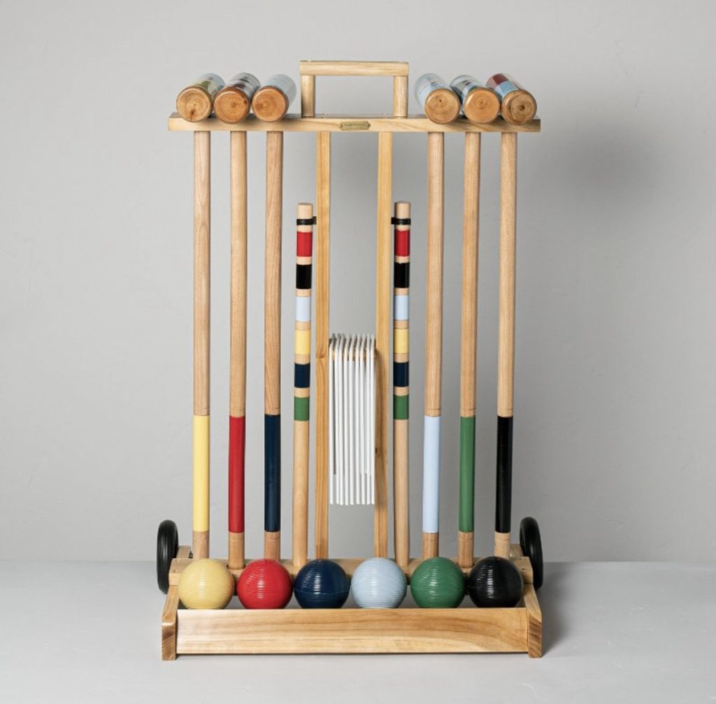 Croquet set is a fun outdoor game to play with dad.