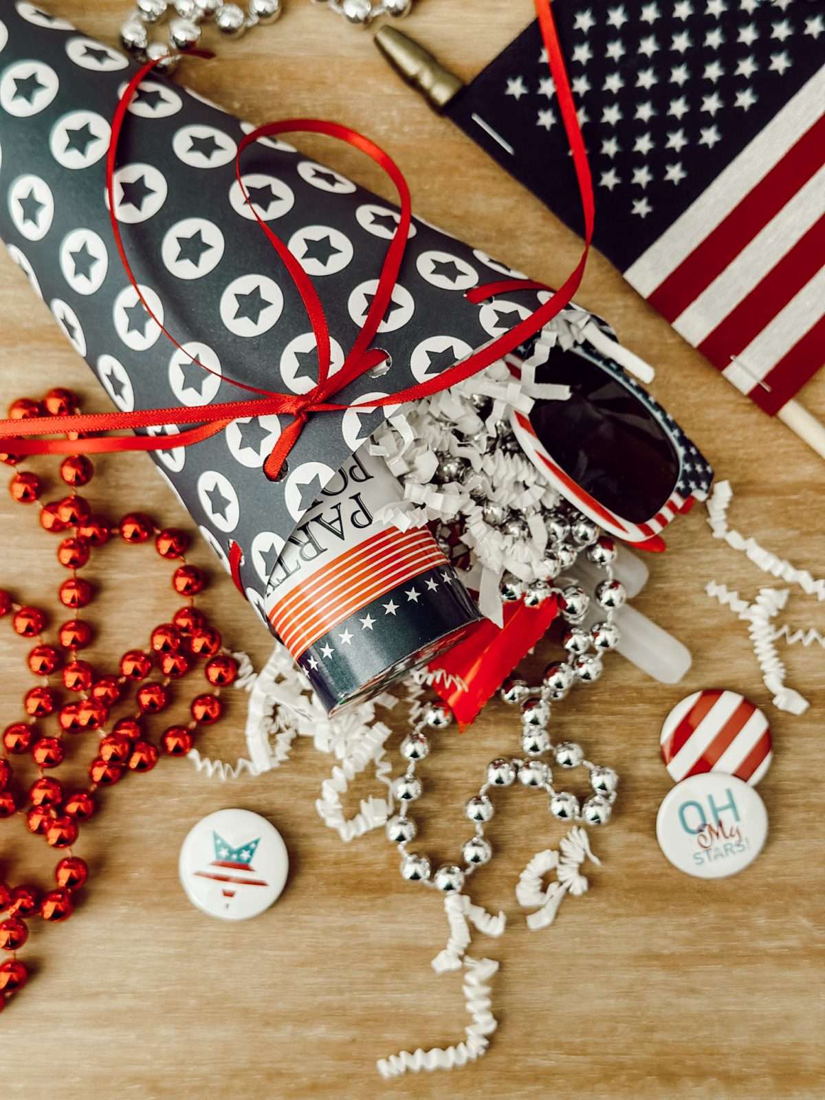 Party favors for 4th of July party celebrations.