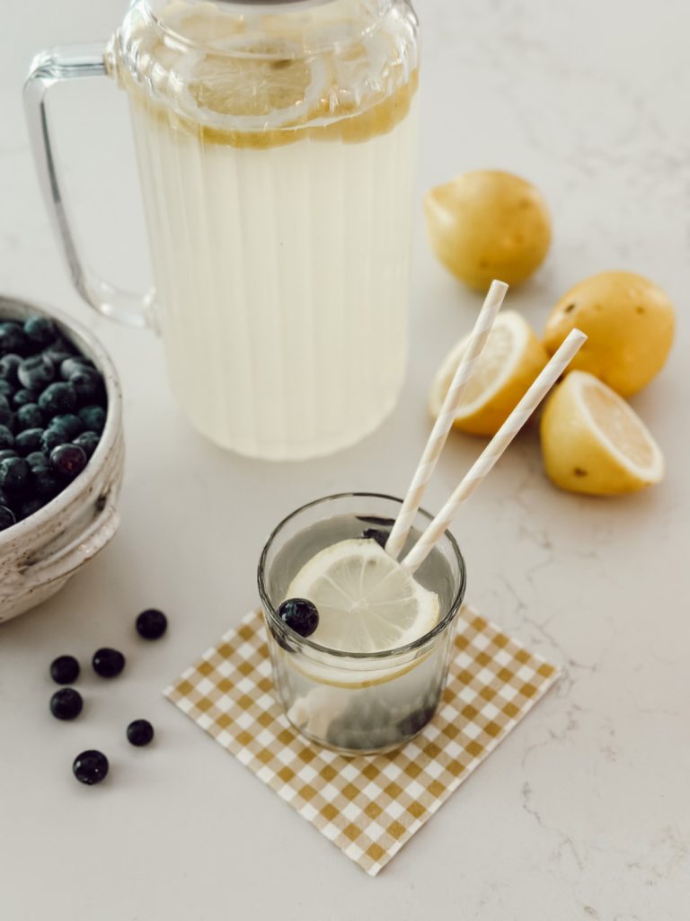 Pitcher of lemonade is the perfect summer drink on a hot day.