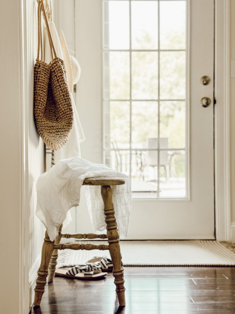 Summer farmhouse entryway that leads to the pool.