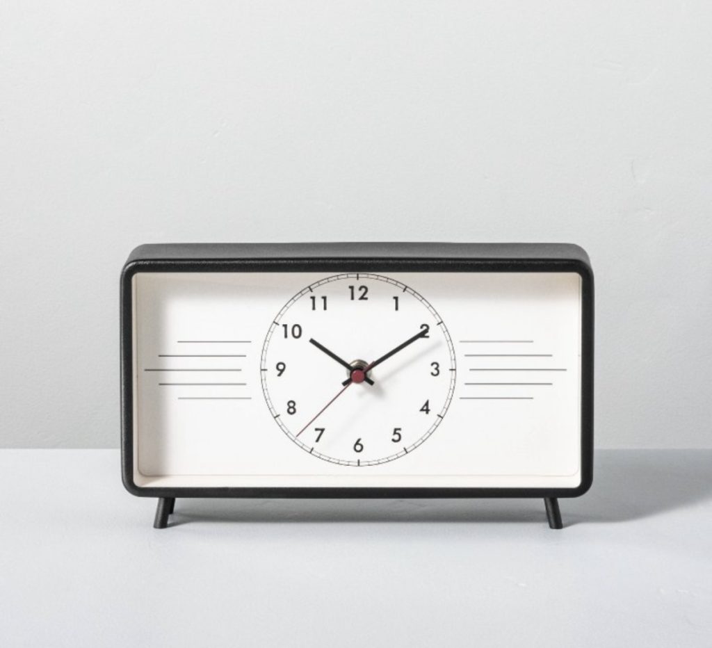 Vintage inspired clock for dad's nightstand in the bedroom.