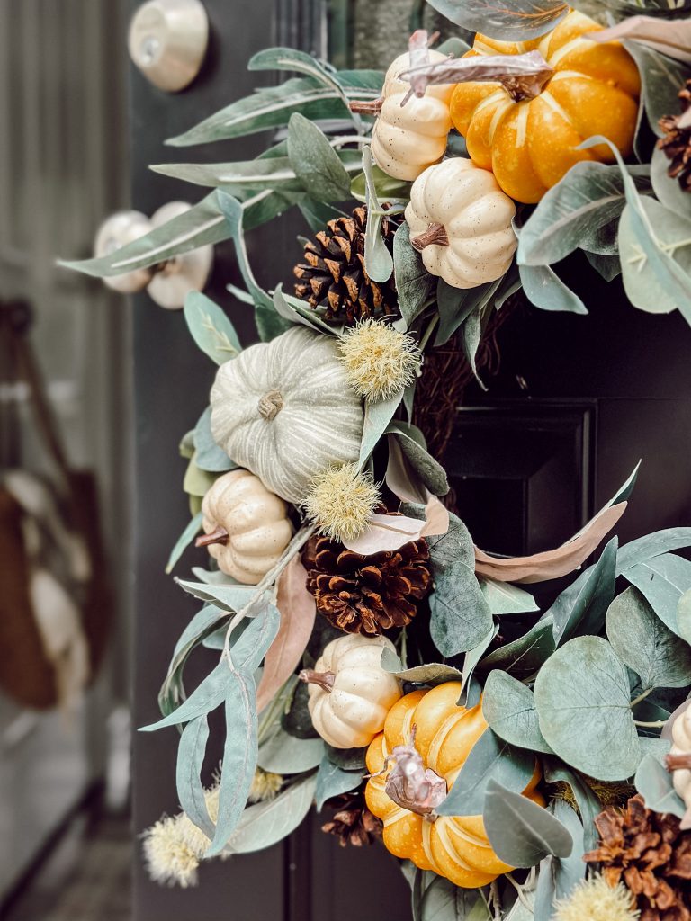 Gorgeous fall wreath for your front door for the autumn season.