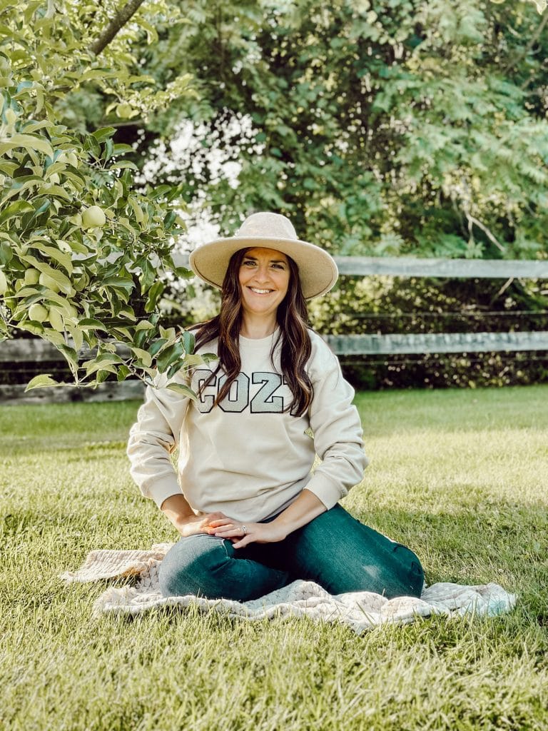 Heidi at home on their 2 acres of land in Massachusetts.
