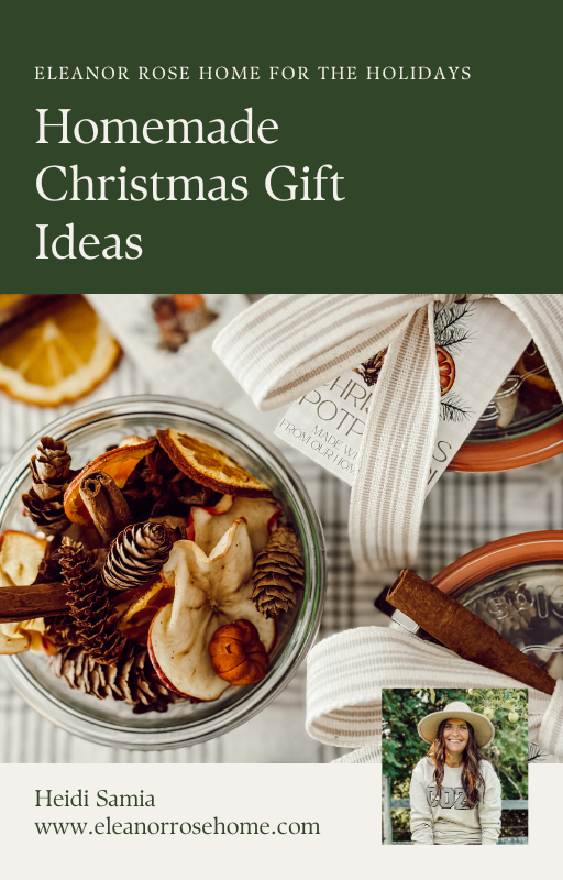Homemade Christmas gifts ebook cover page with jars of homemade potpourri.