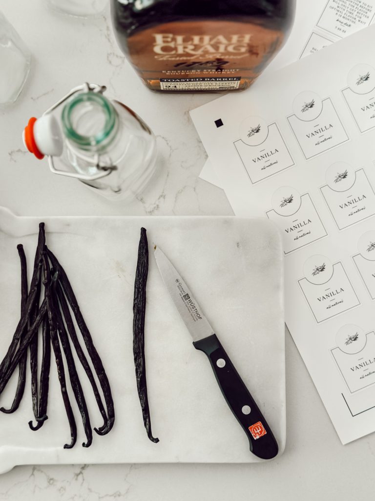 Madagascar vanilla beans for homemade bourbon extract.