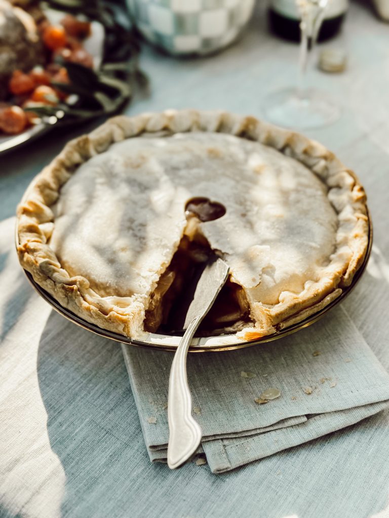 Homemade apple pie is a delicious dessert for fall gatherings.