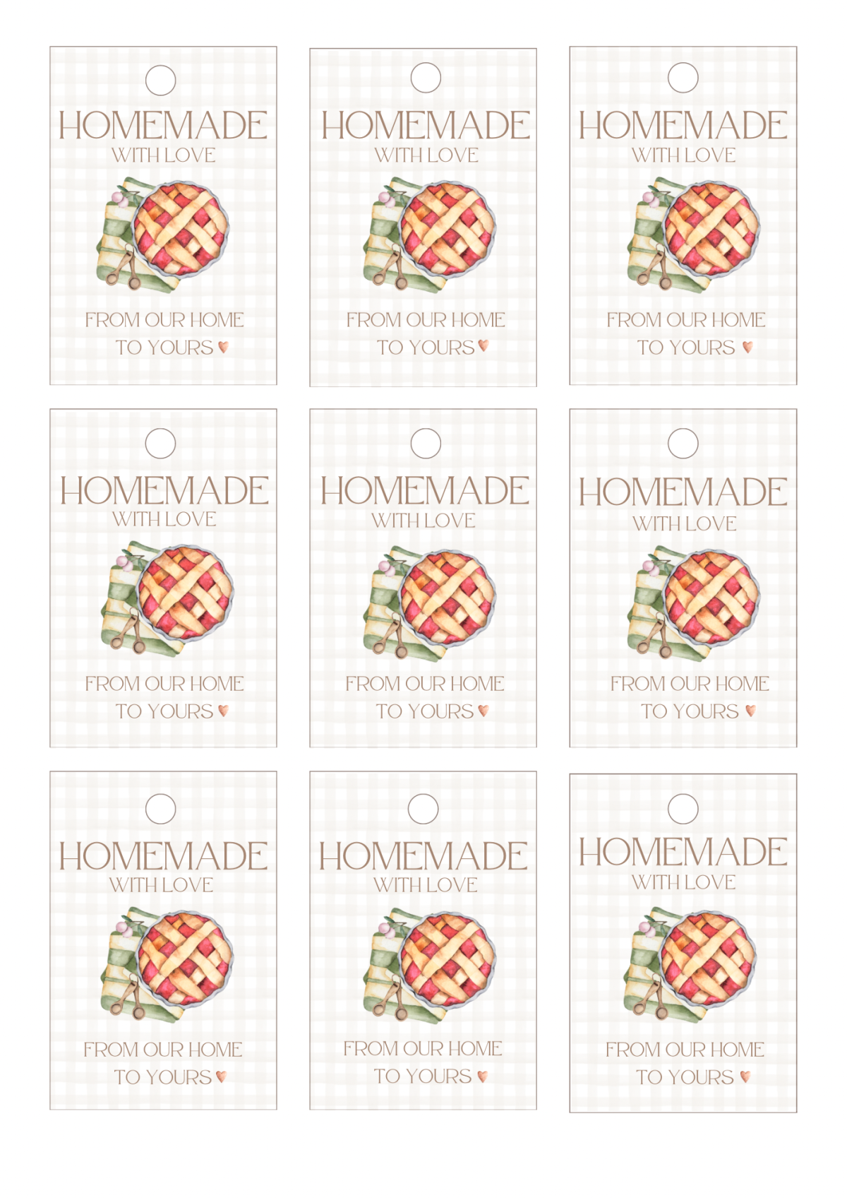 Homemade printable gift tags that can be used on gifts made at home.