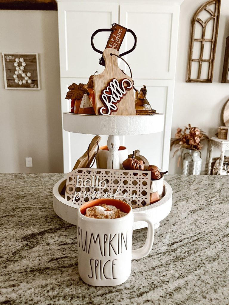 Copycat Starbucks pumpkin spice latte in a pumpkin spice mug.