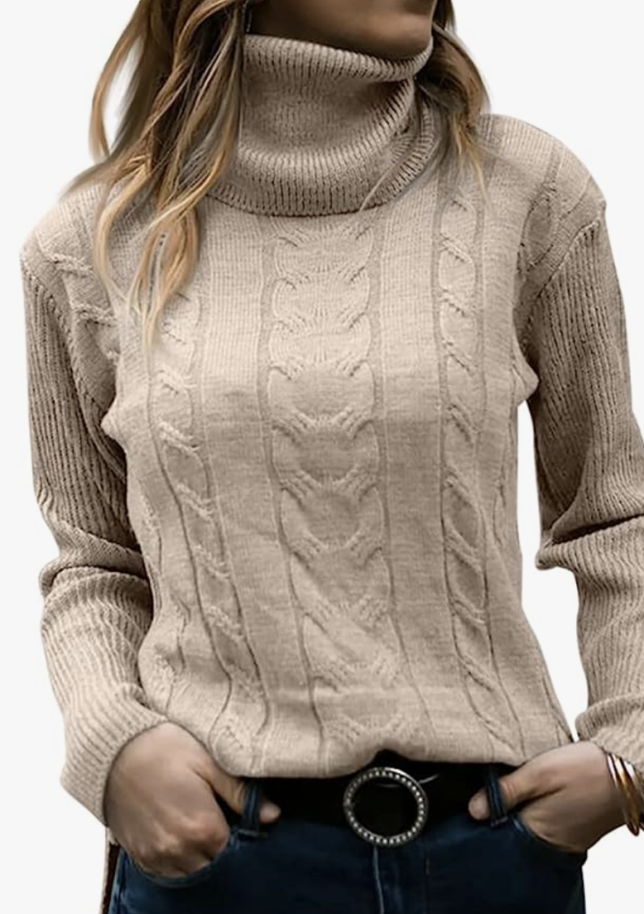 Amazon Prime deal on this cable knit sweater for women.