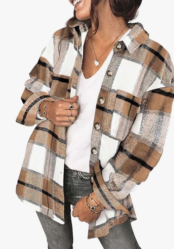 Plaid women's shacket is part of Amazon Prime's Big Deal Days.
