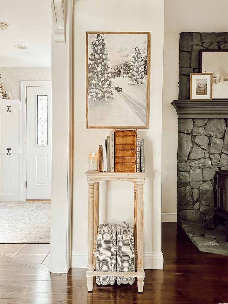 Traditional home decorated for Christmas with holiday decor.