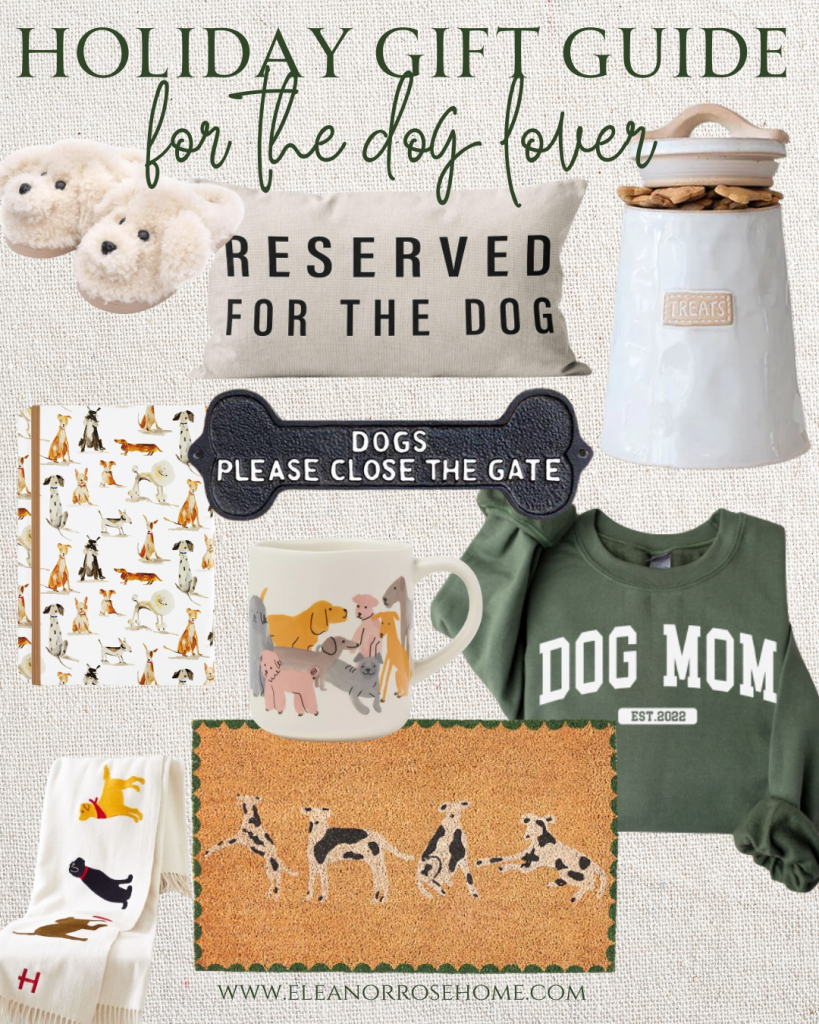 Gift list for dog lovers with animal inspired finds for furry family members.